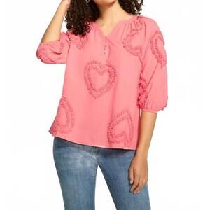 NEW FDJ peasant top in coral